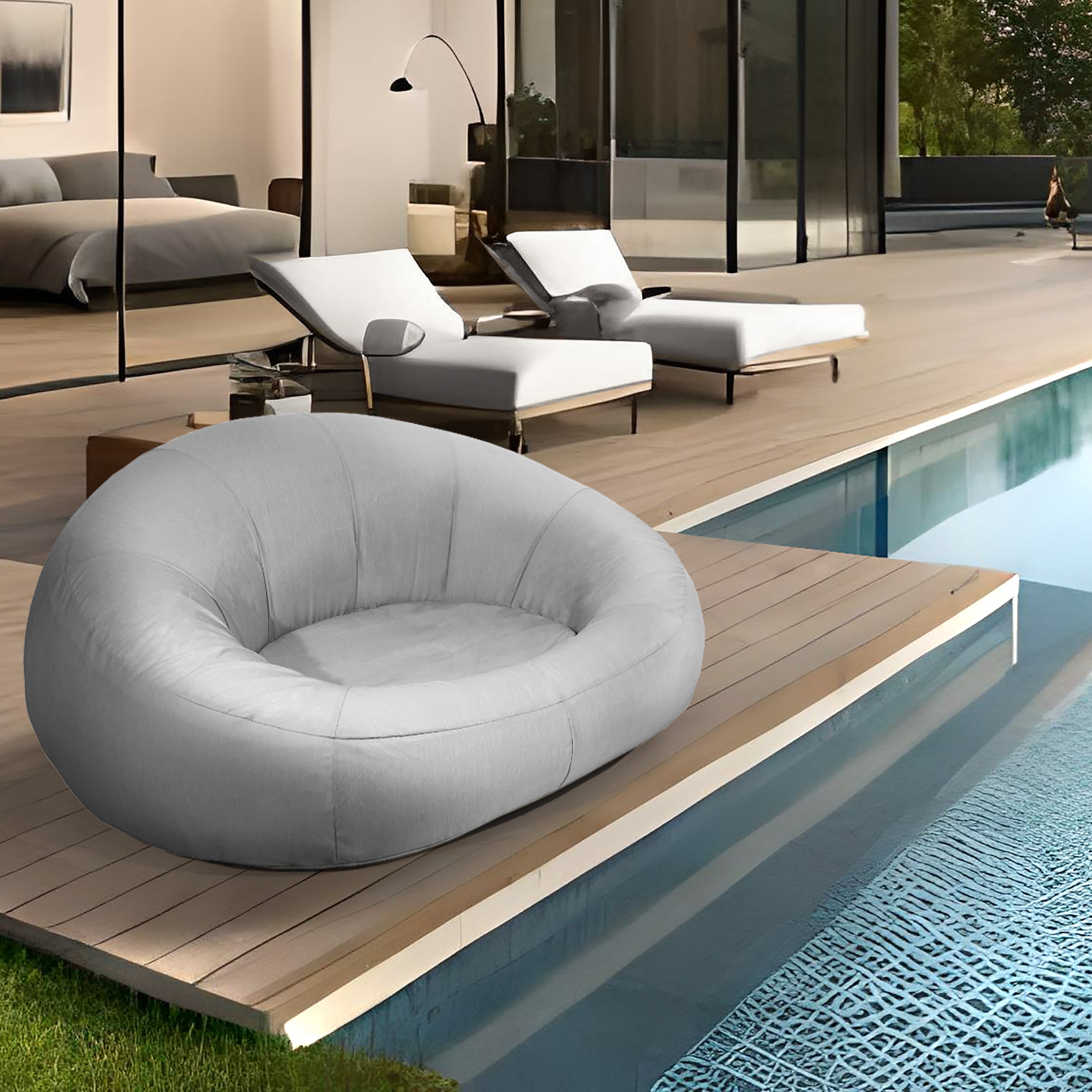VESTIAMO CASA GIARDINO - Poltrona Gonfiabile Grigio chiaro - h75x175x150 cm